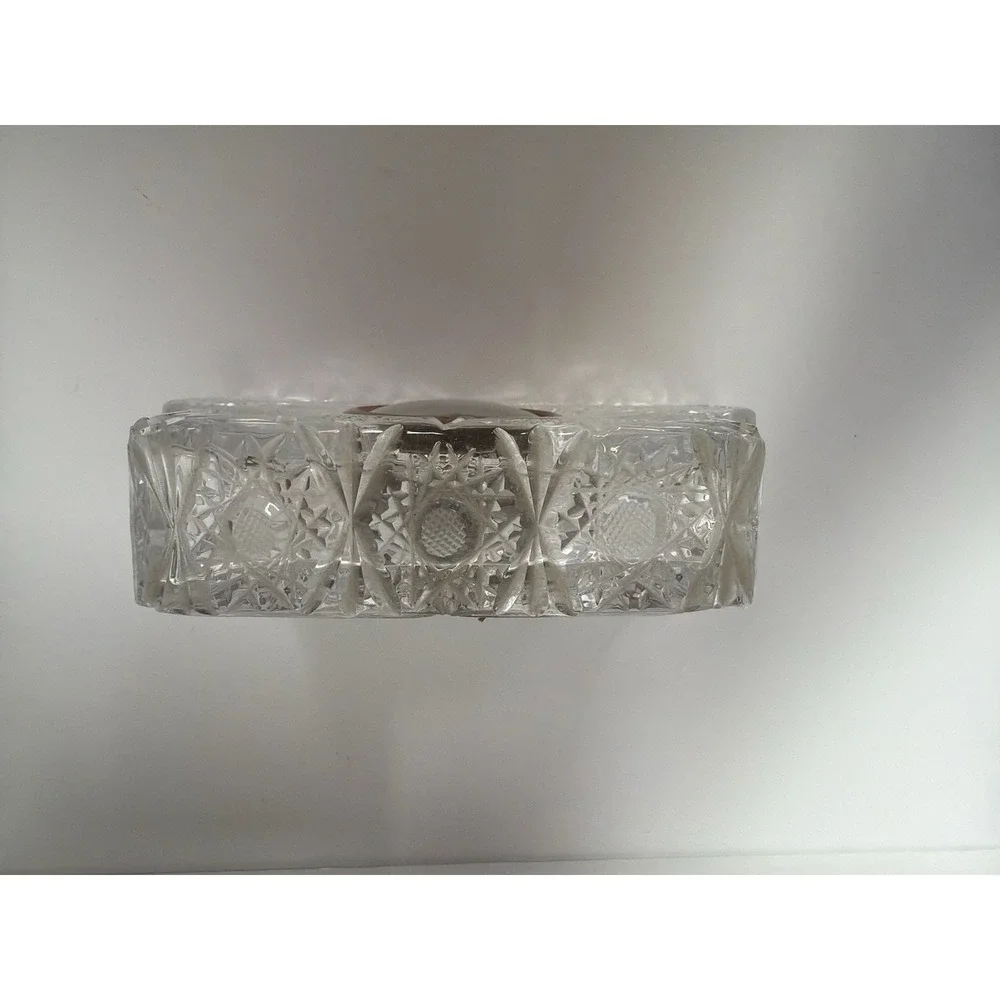 Vintage‎ Kaiser Germany Lead Crystal Mantle Clock Pinwheel Cut Wind-Up